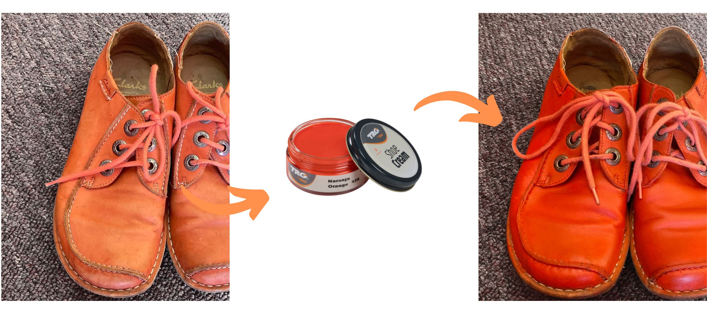 Oranžový Krém na oranžové boty Shoe Cream TRG orange 128